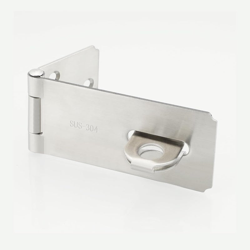 Mooche Door Lock Hasp Latch, Thicked SUS304 Stainless Steel Security Packlock Clasp Hasp Lock Latch for for Interior Door Front Door Toilet Door Barn Door Fence Door Garage Door Pet Room (Brushed, 4.21 Inch) - Image 1